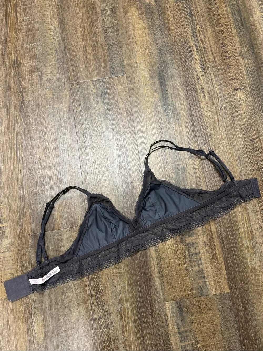 Victoria’s Secret Lace‎ Bralette with Sheer Panels - Gray